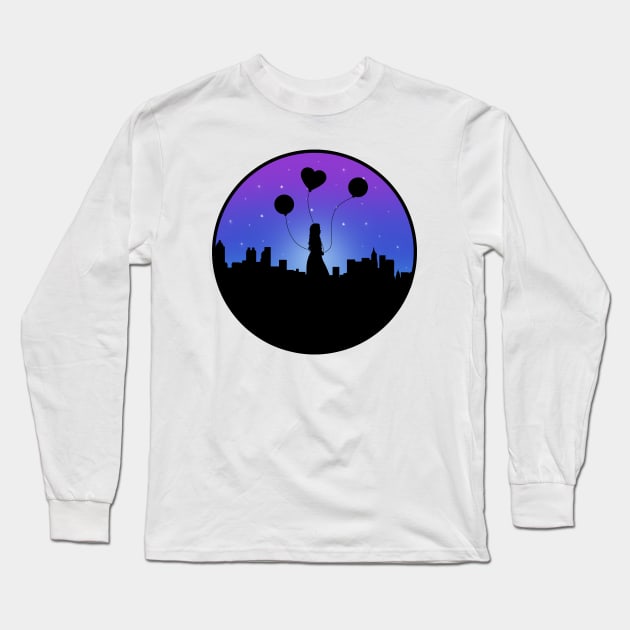 Silhouette Girl Long Sleeve T-Shirt by kaylap